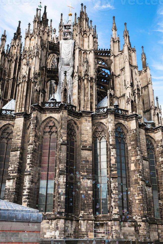 soap bubbles and Cologne Cathedral photo