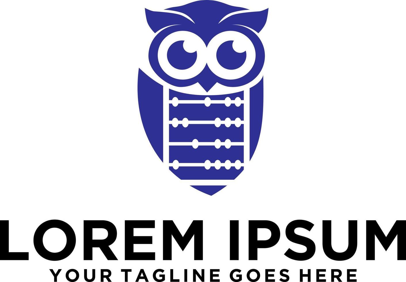 Abacus with Owl logo design vector