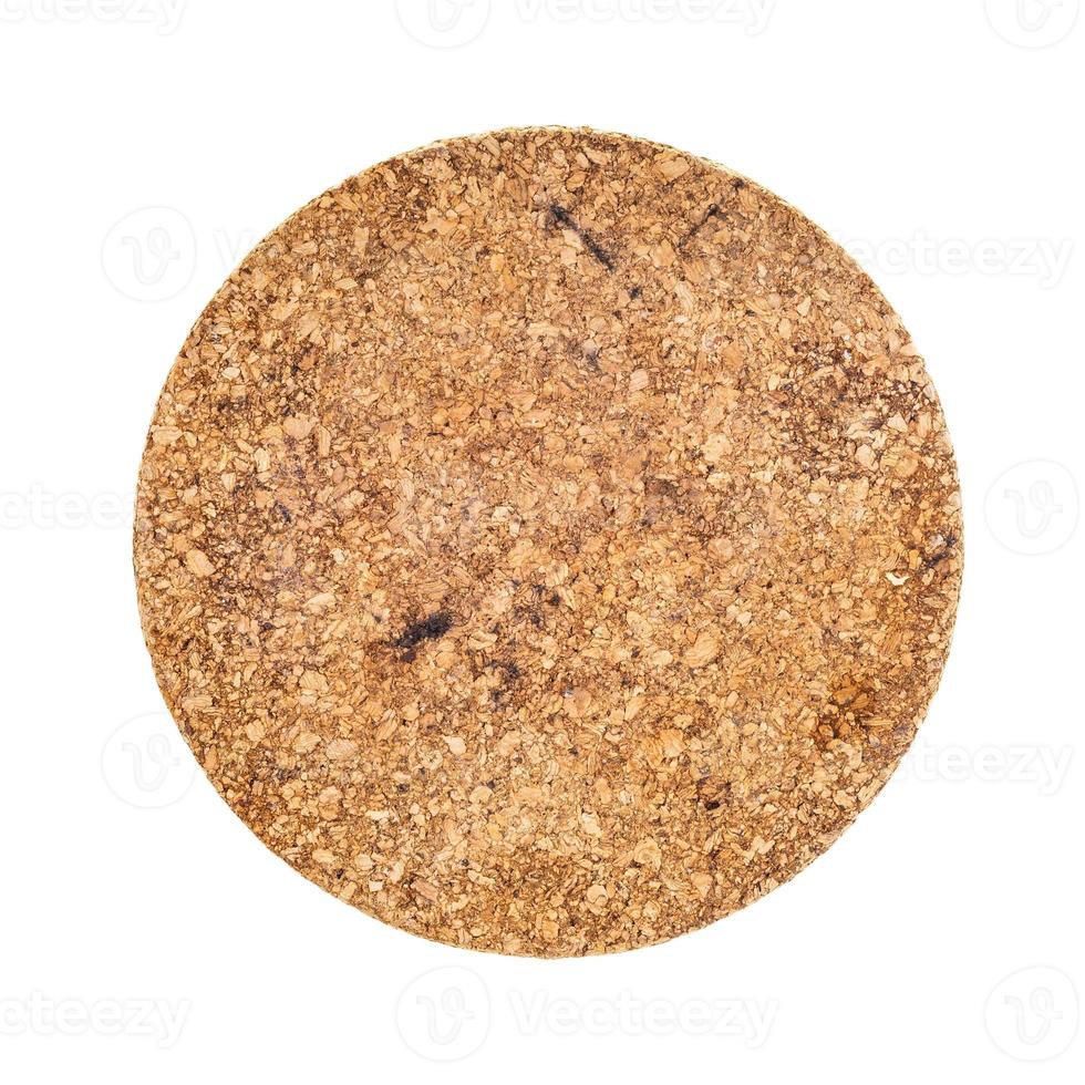 round cork pad for hot dishes isolated photo