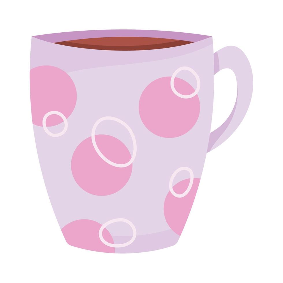 taza de cerámica lila vector