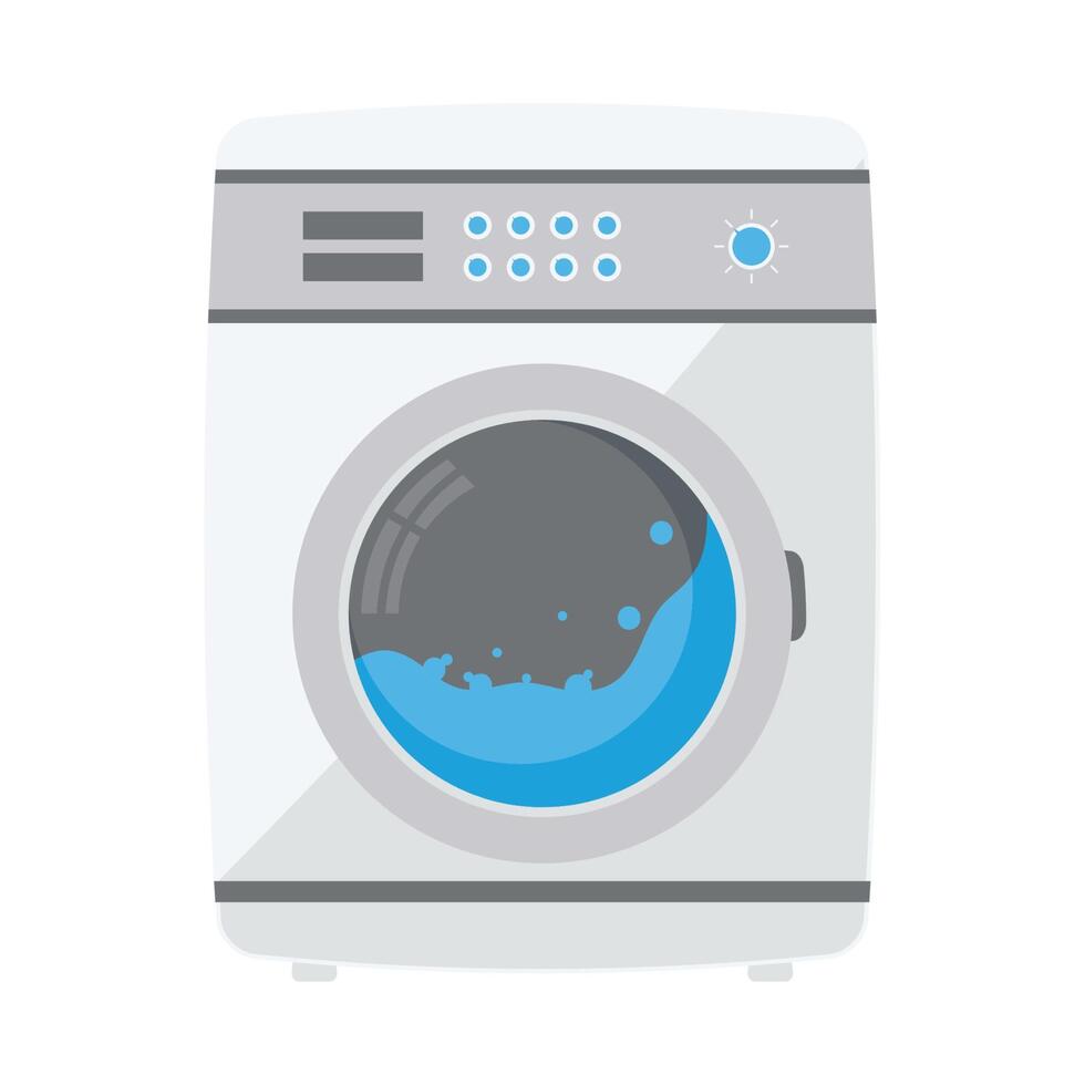 washing machine with foam vector