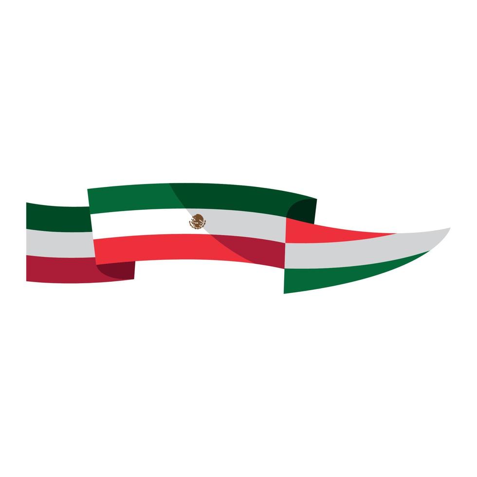 mexican flag emblem vector
