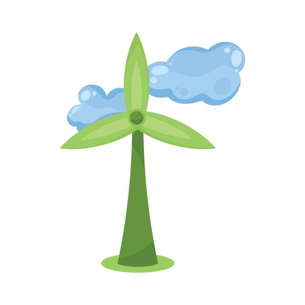 windmill turbine green vector