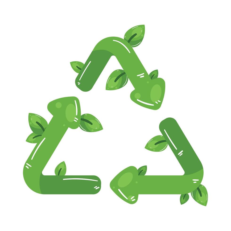 recycle symbol with leafs vector
