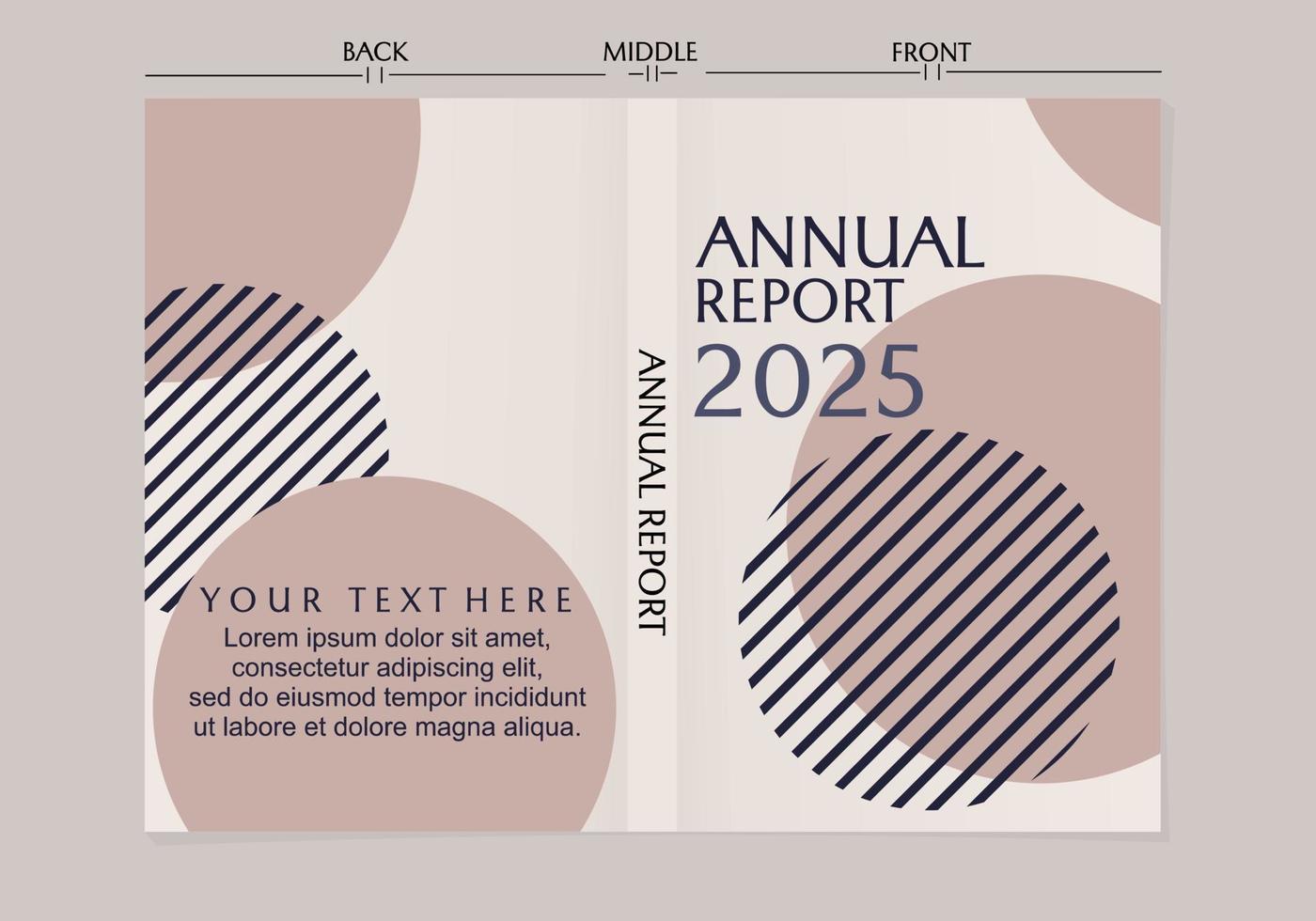 portada de libro de estilo de geometría circular. conjunto de plantillas de informe anual moderno y minimalista vector