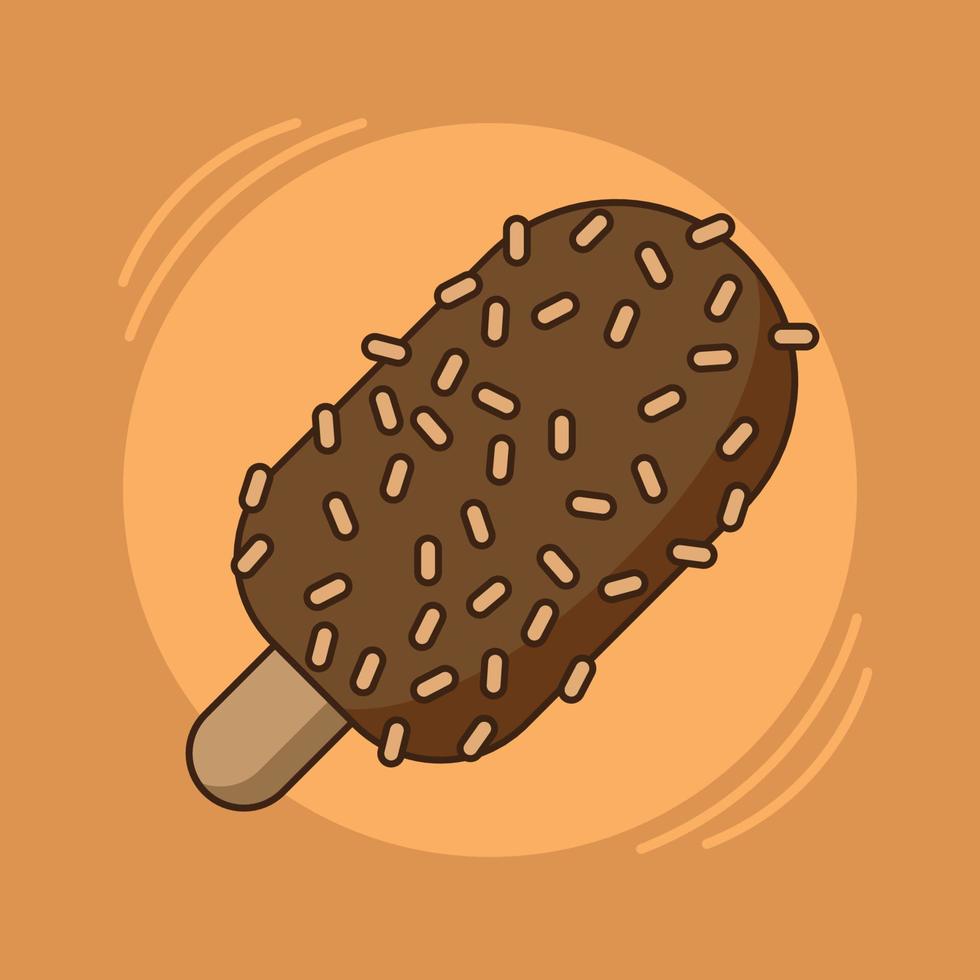 ice cream almond chocolate vector