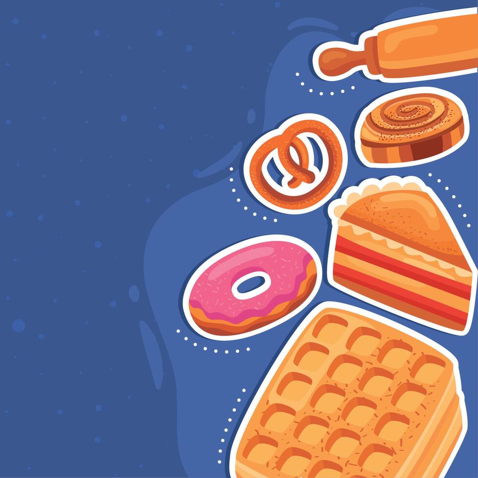 pastry sweet products vector