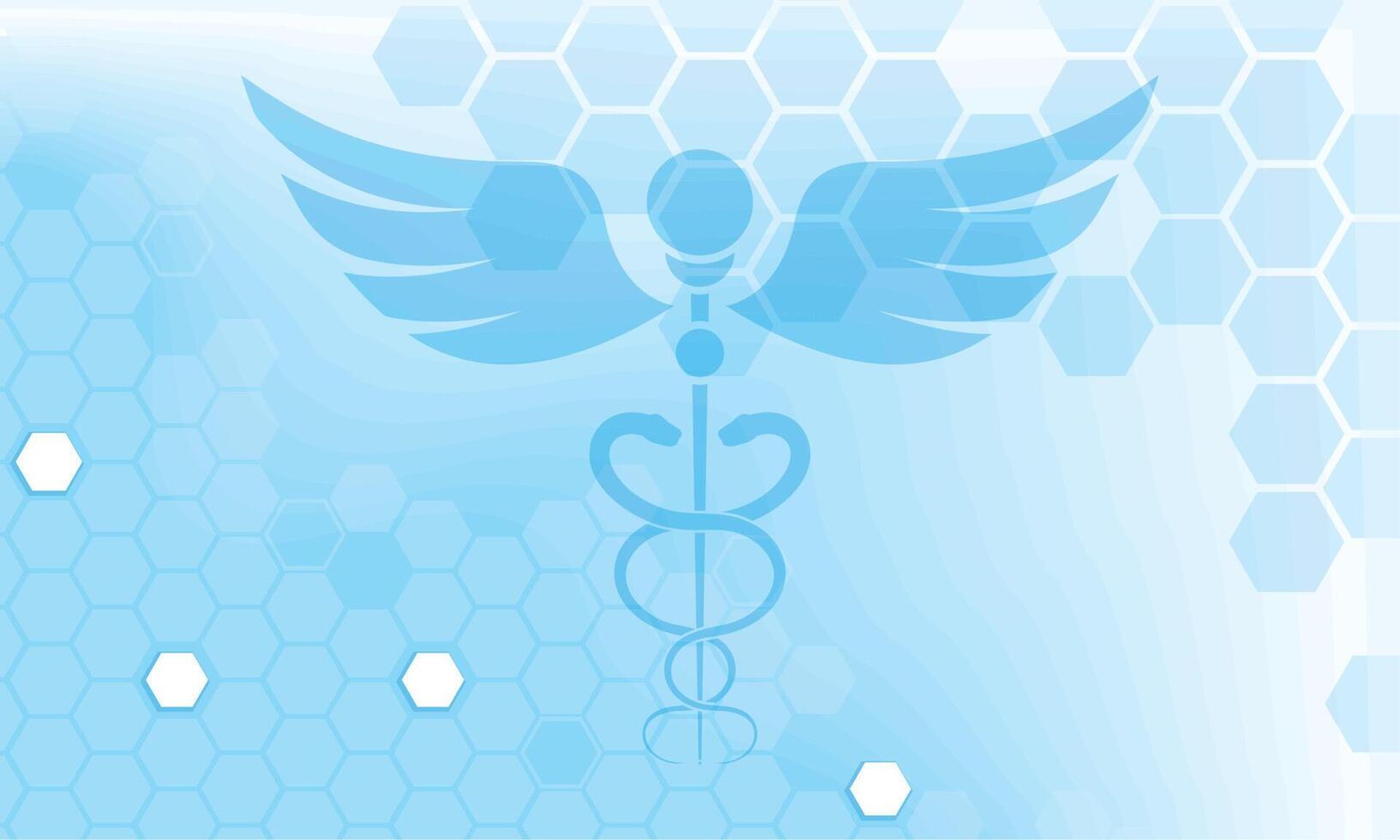 health poster with caduceus vector