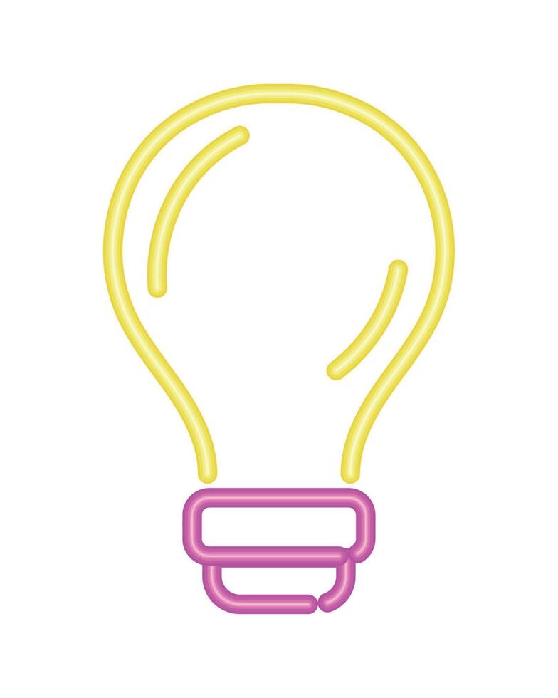 bulb neon light style vector