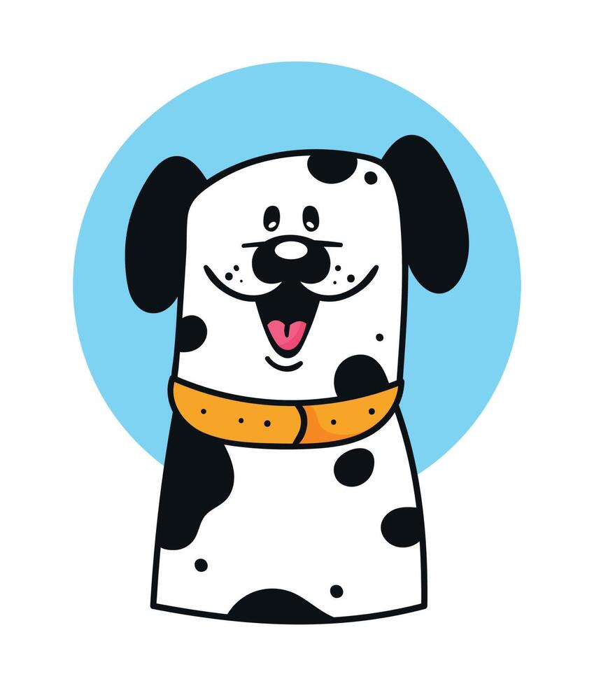 dalmatian with orange necklace vector