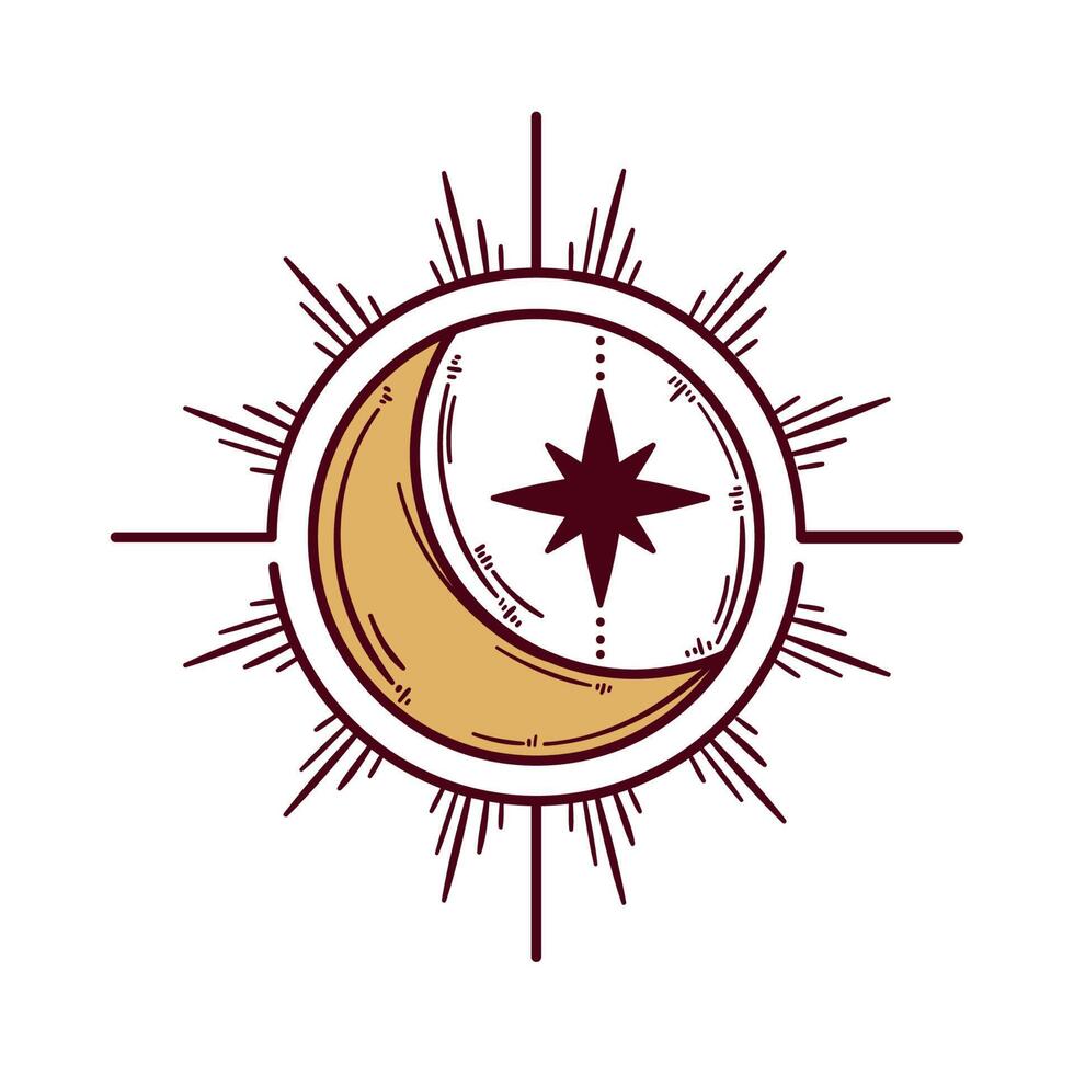 astrology moon and sun vector