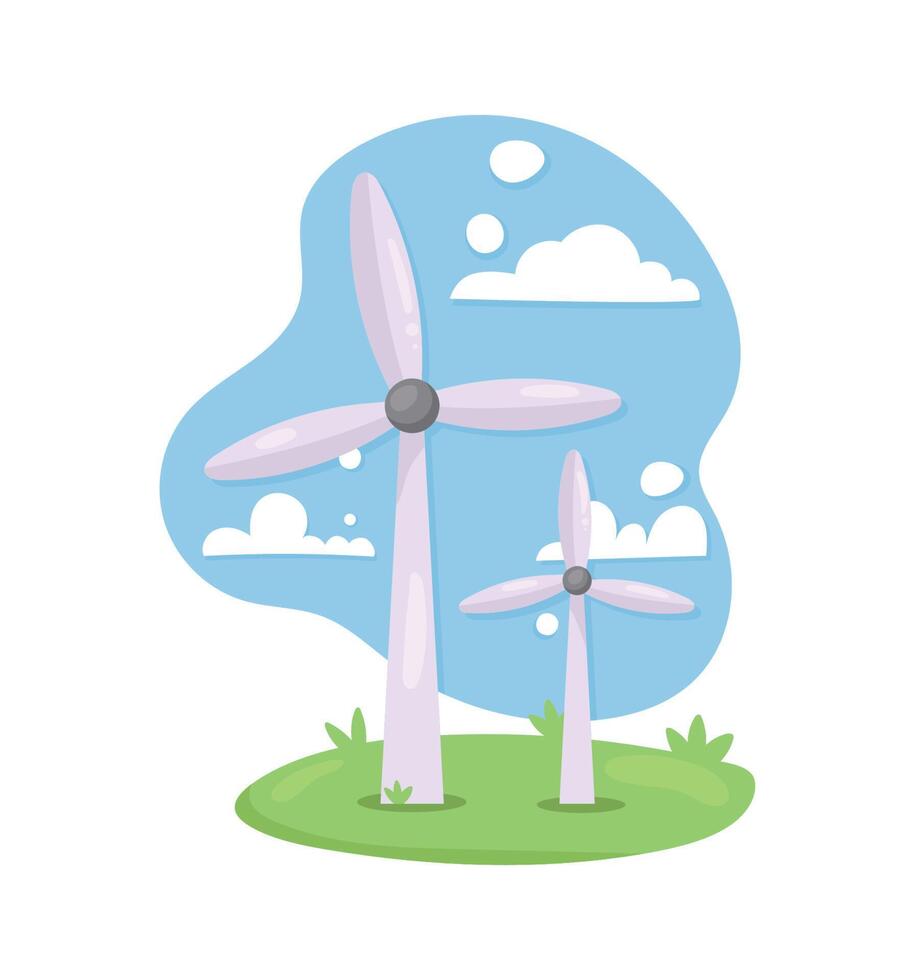 molinos de viento energía ecología alternativa vector