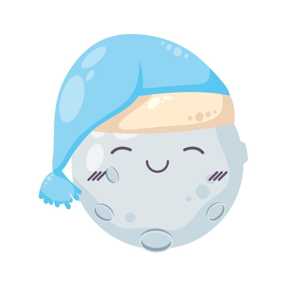 fullmoon sleeping with hat vector