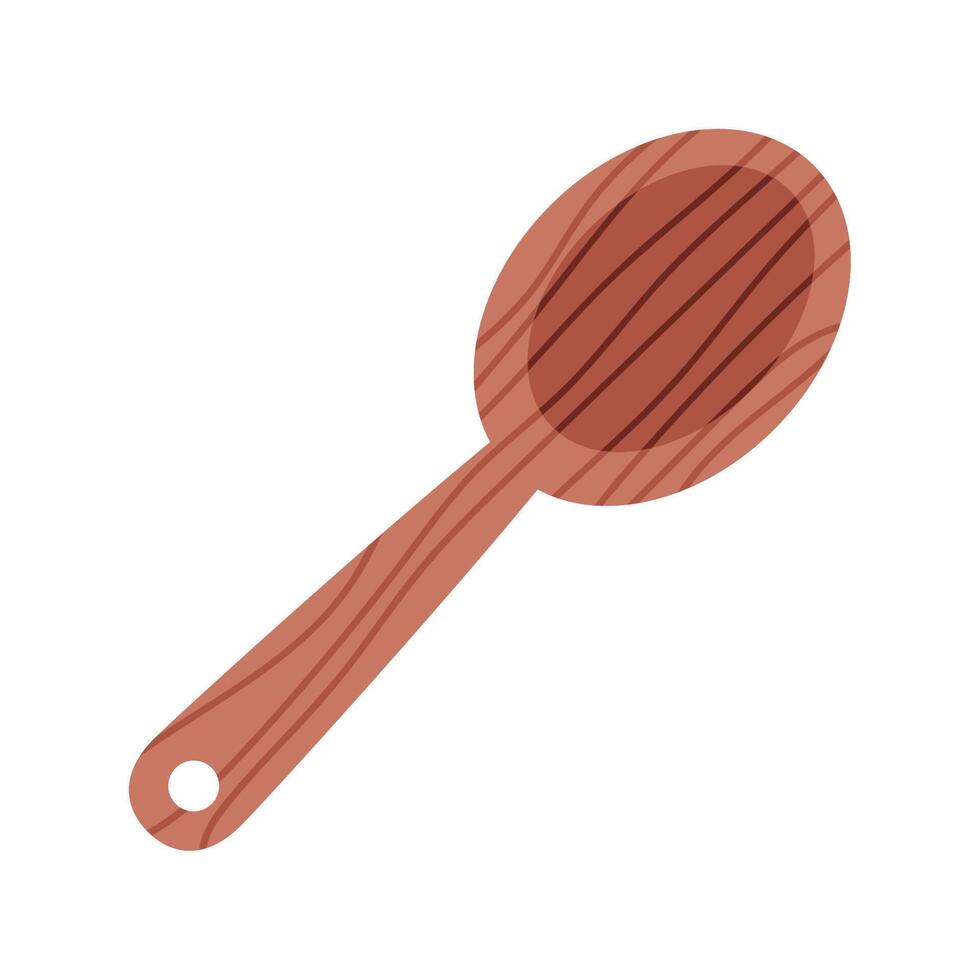 wooden kitchen spoon vector