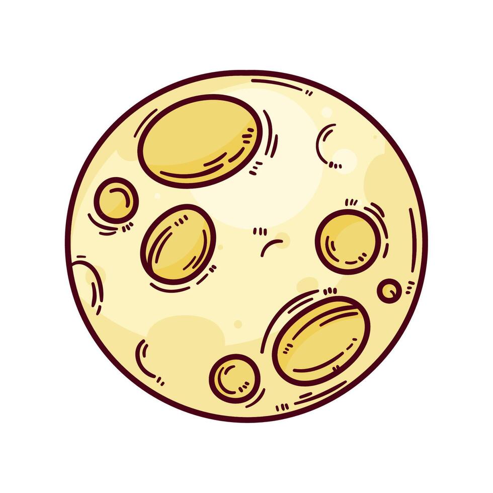 yellow full moon vector