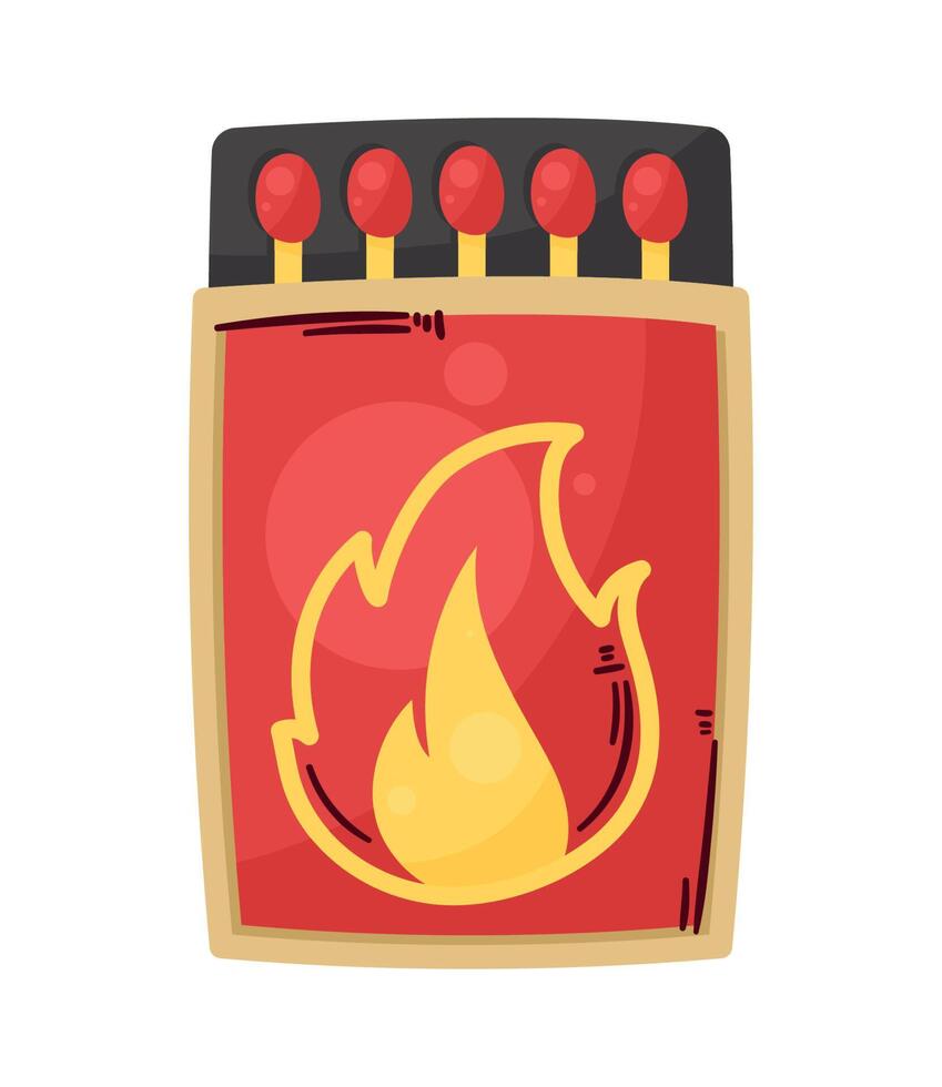 match fire product box vector