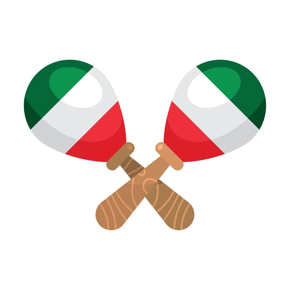 mexican flag in maracas vector