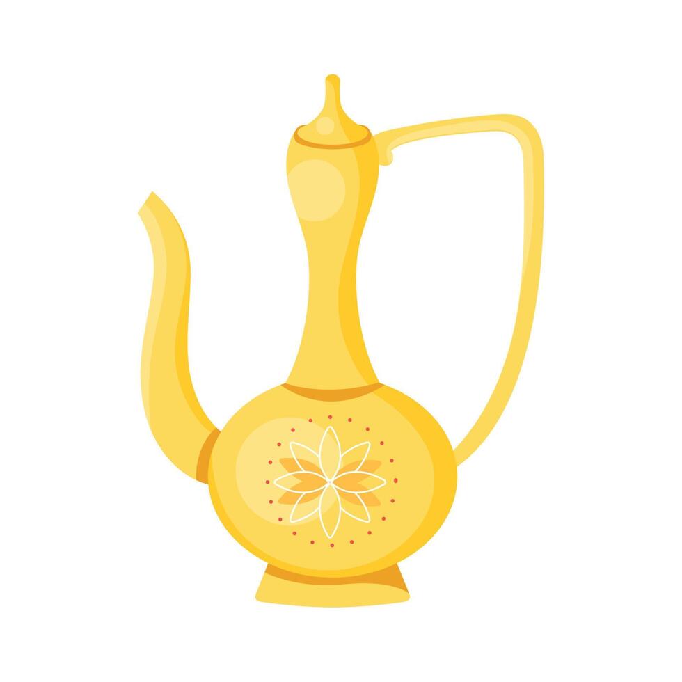 golden kettle lamp vector