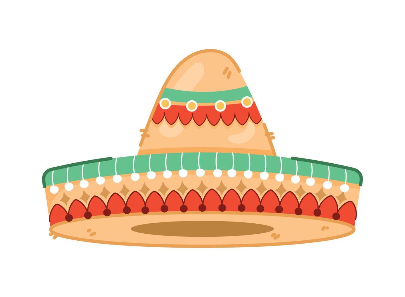 mexican culture hat vector