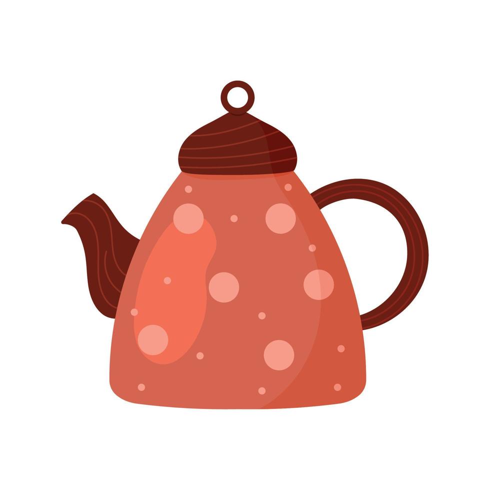 teapot red kitchen vector