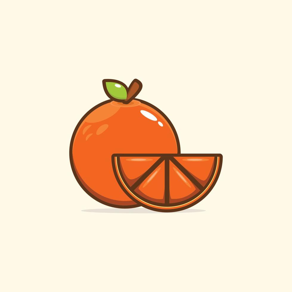 dulce y delicioso vector de fruta naranja naranja