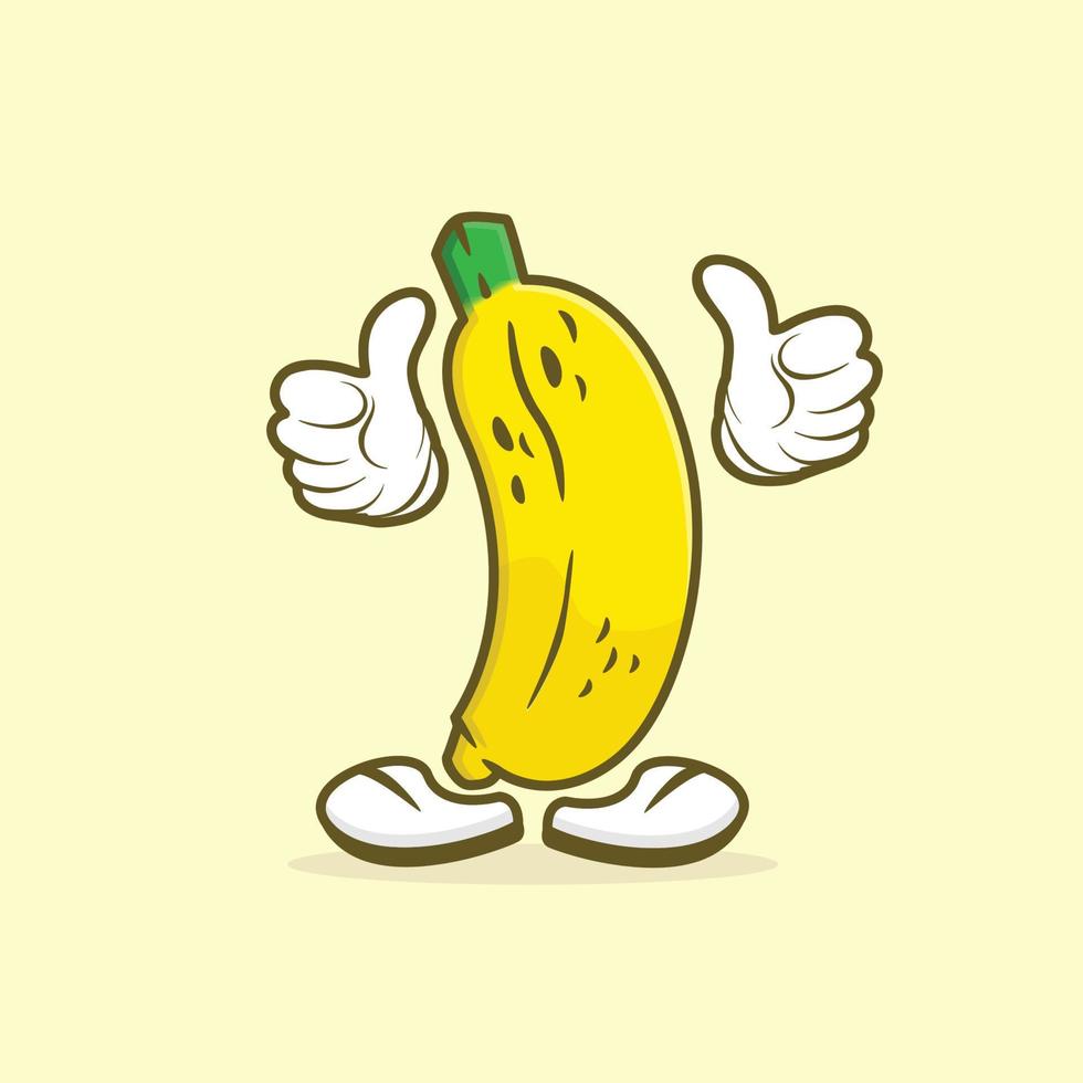 Delicious and delicious banana mascot design vector