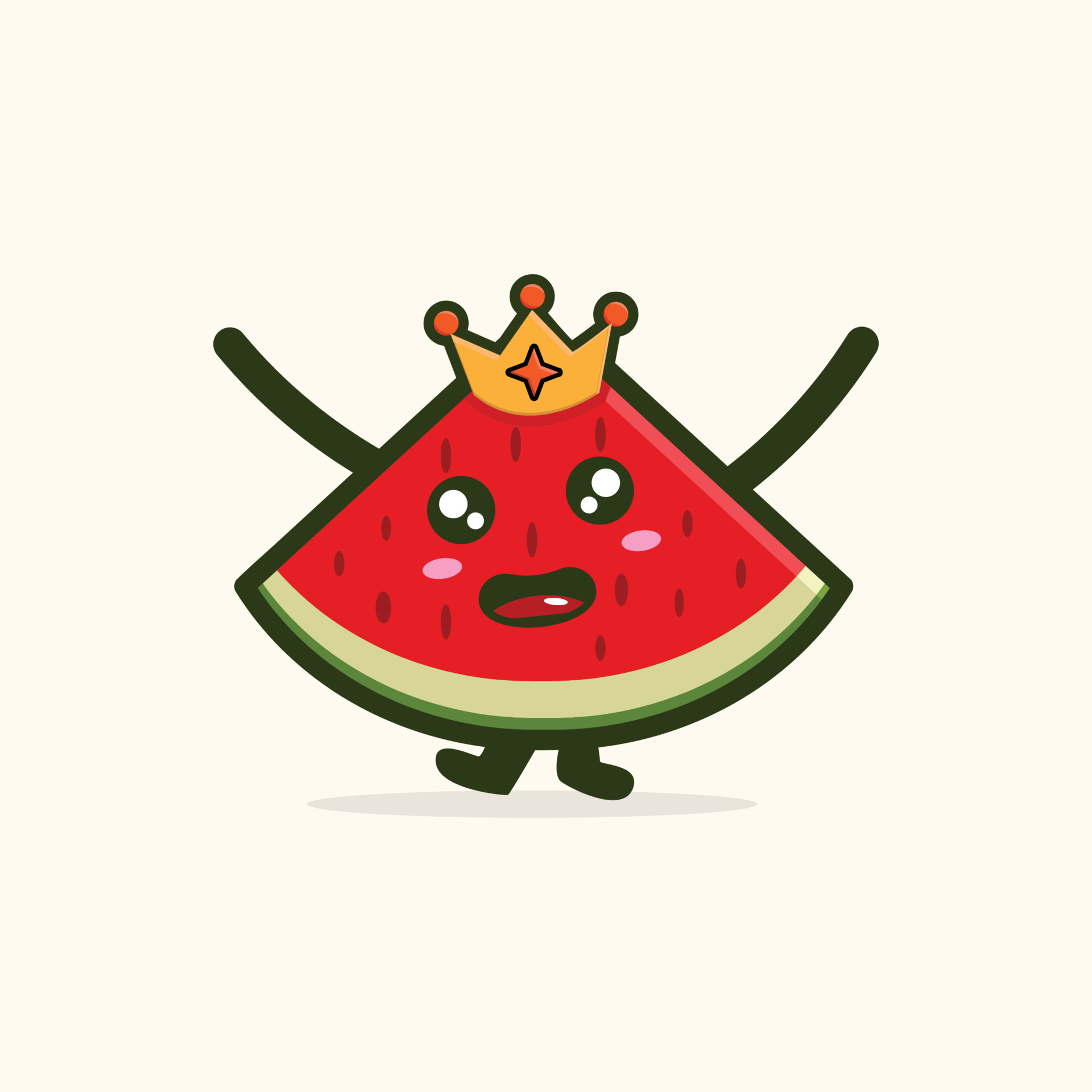 kawai watermelon king vector cute 11441836 Vector Art at Vecteezy