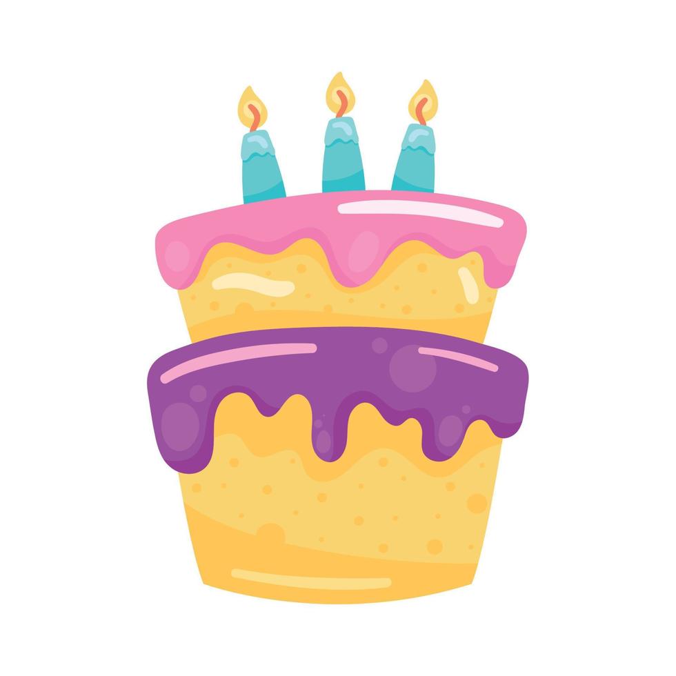 sweet cake birthday vector