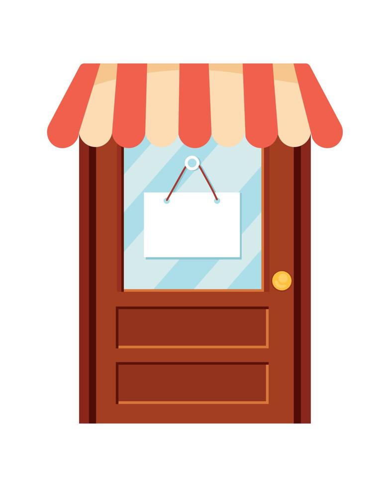 store door with parasol vector