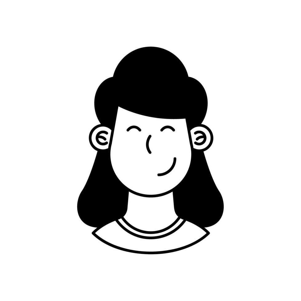 mujer con cabello largo vector