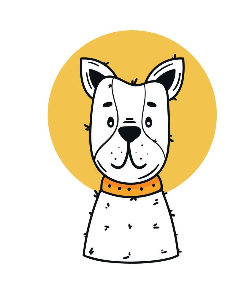 dog with orange necklace vector