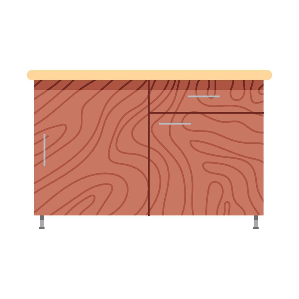 kitchen wooden drawer vector