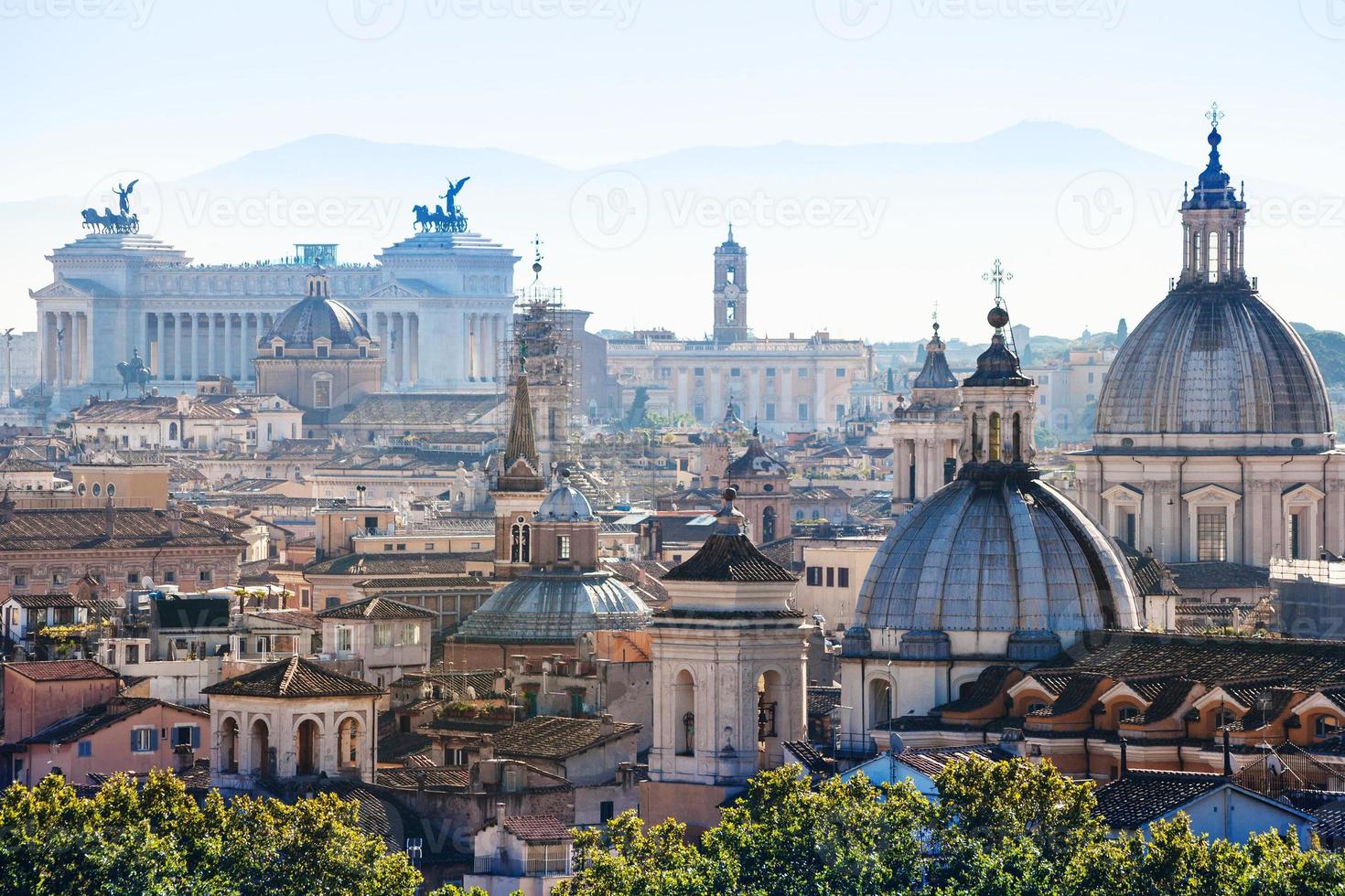 above view of Rome city in side of Capitoline Hill photo