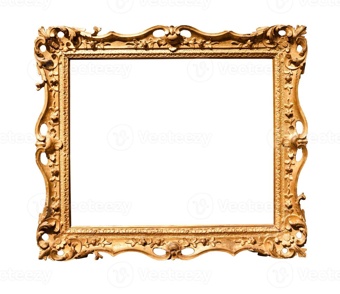 horizontal old baroque wooden painting frame photo