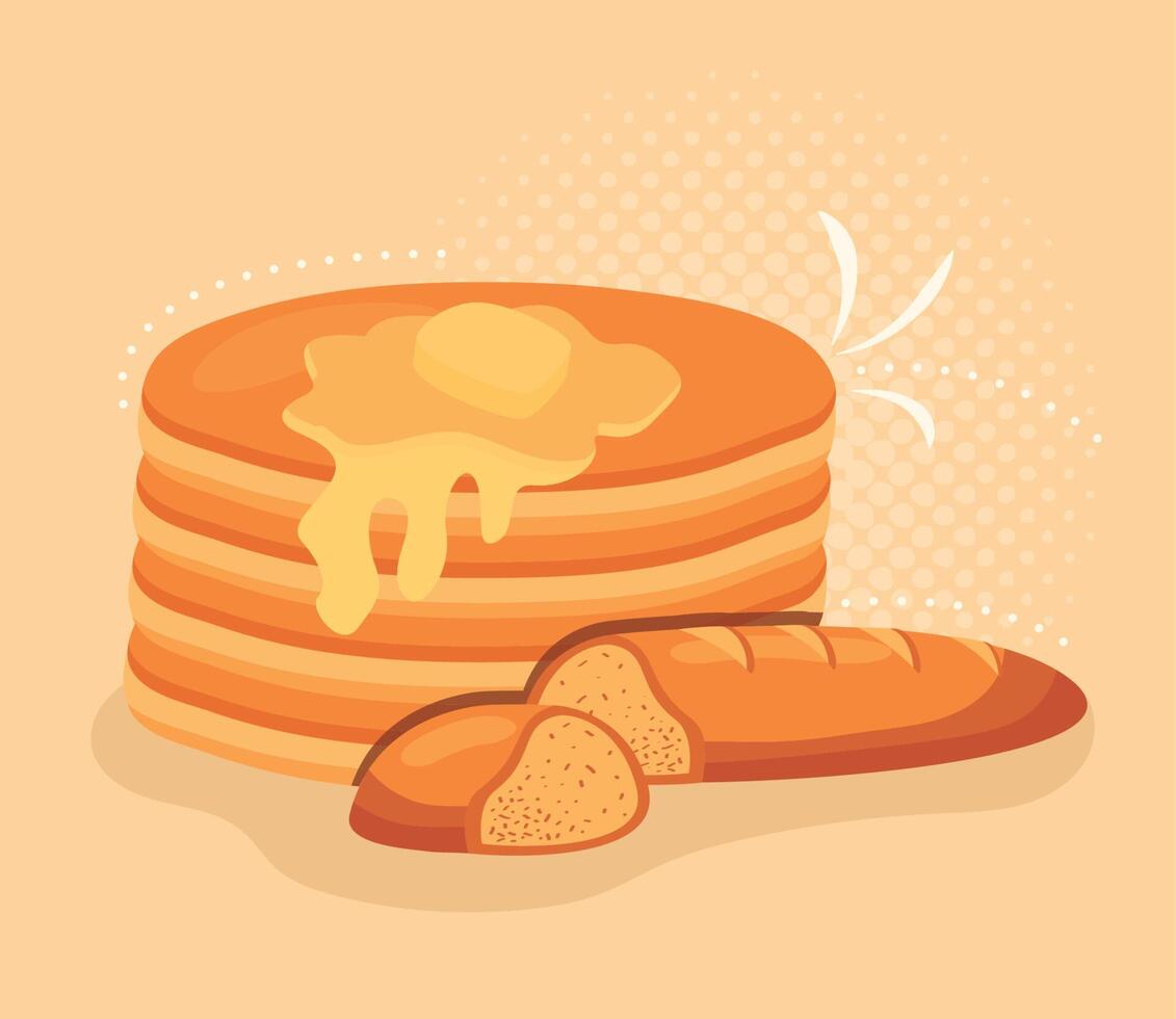 pancakes and breads vector