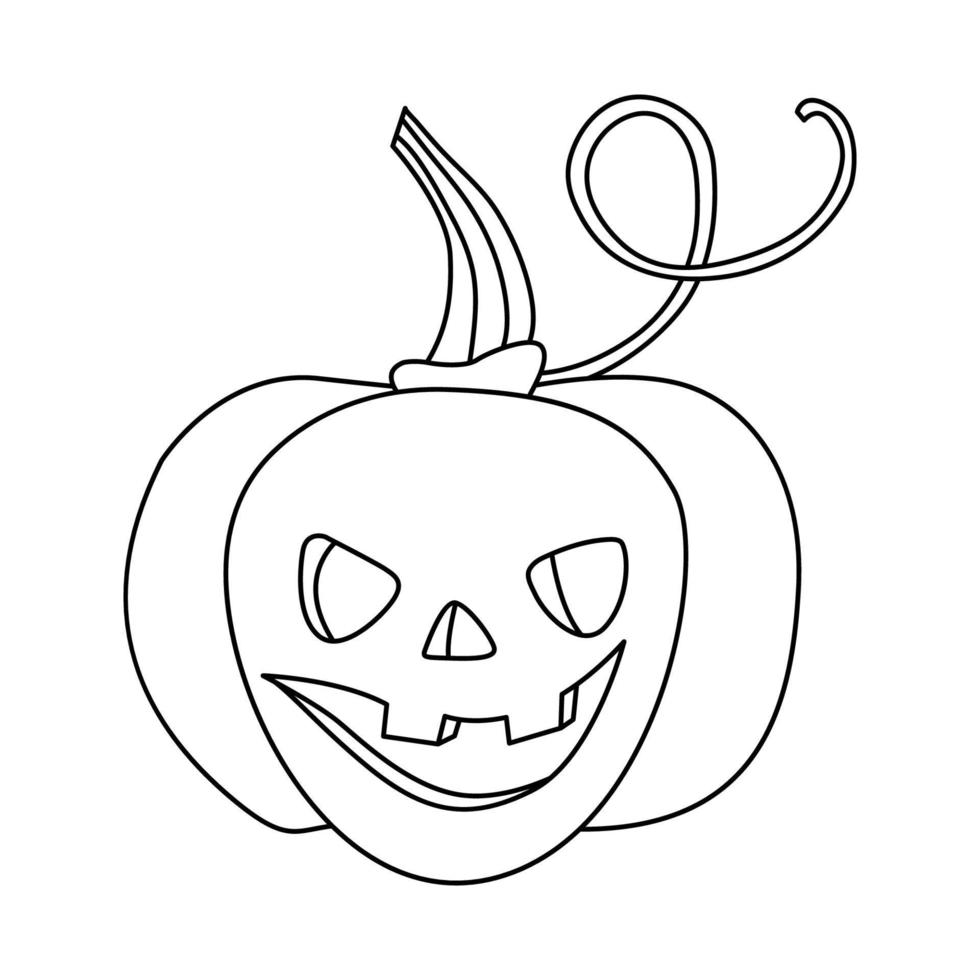 ilustración de vector de garabato dibujado a mano de calabaza de halloween  o jack-o-lantern. contorno negro ideal para colorear. 11442112 Vector en  Vecteezy