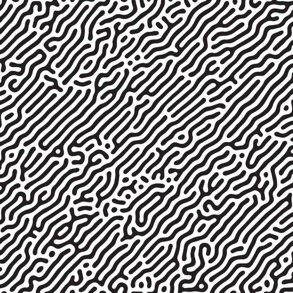 Vector black and white organic rounded lines pattern.