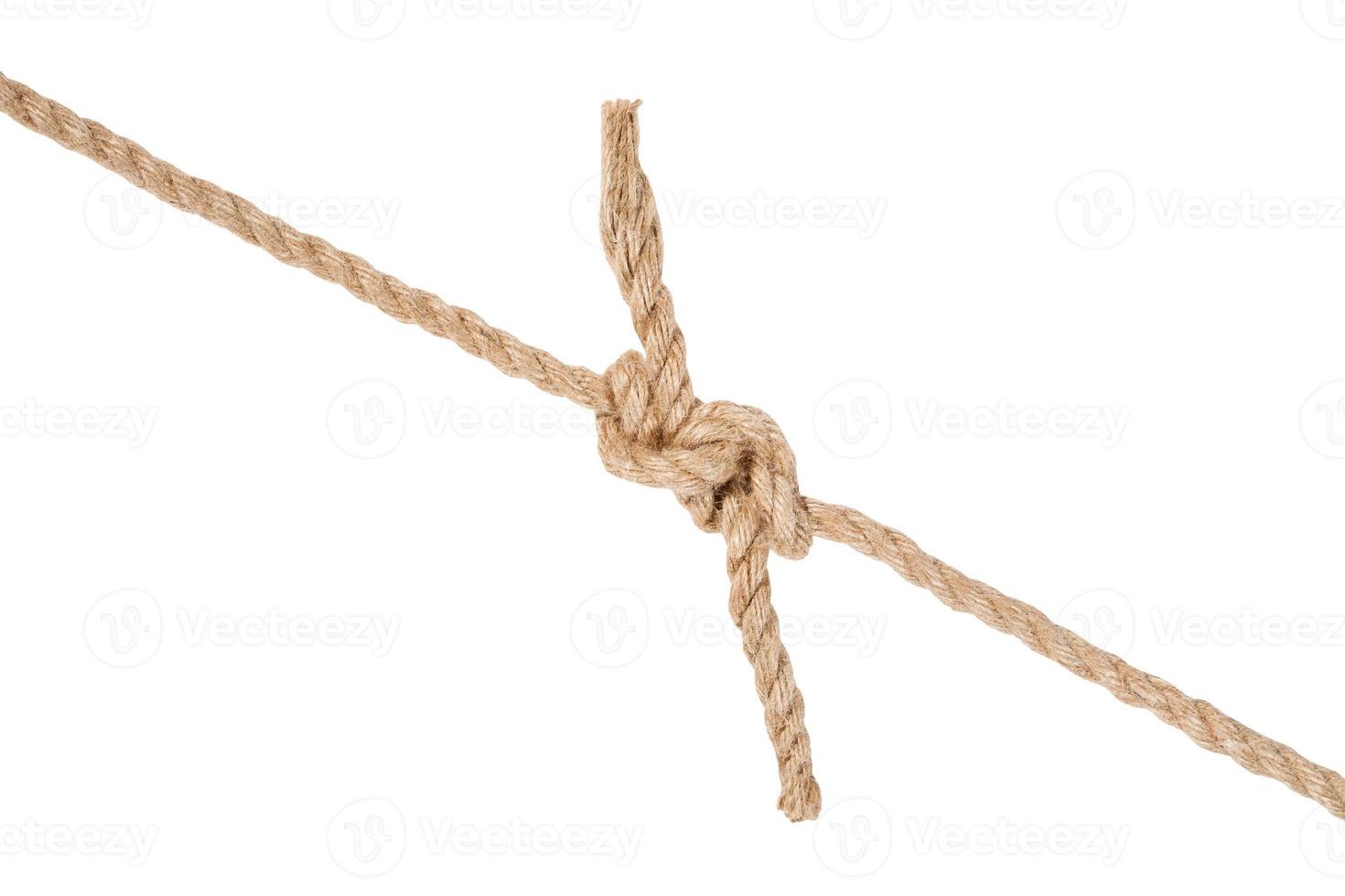 hunter's bend knot joining two ropes isolated photo