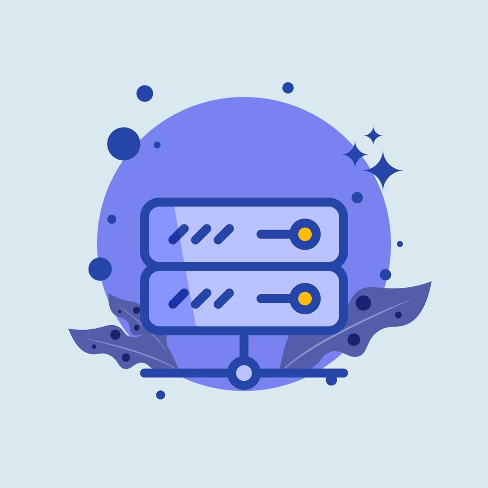 Server flat illustration. Database signs vector illustration.