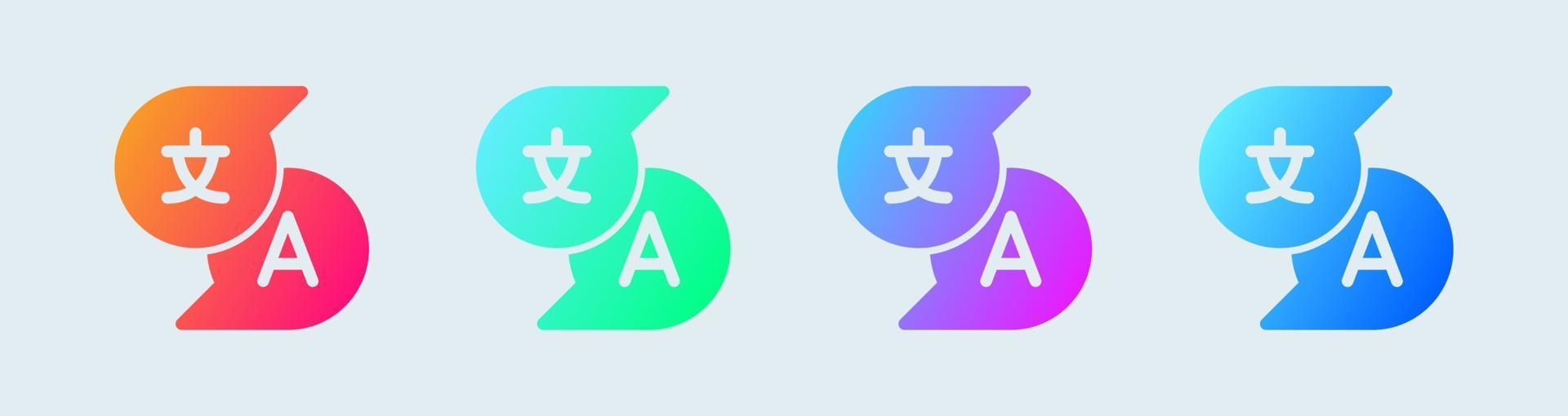 Translate solid icon in gradient colors. Dictionary signs vector illustration.