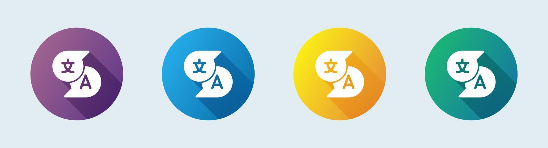 Translate solid icon in flat design style. Dictionary signs vector illustration.