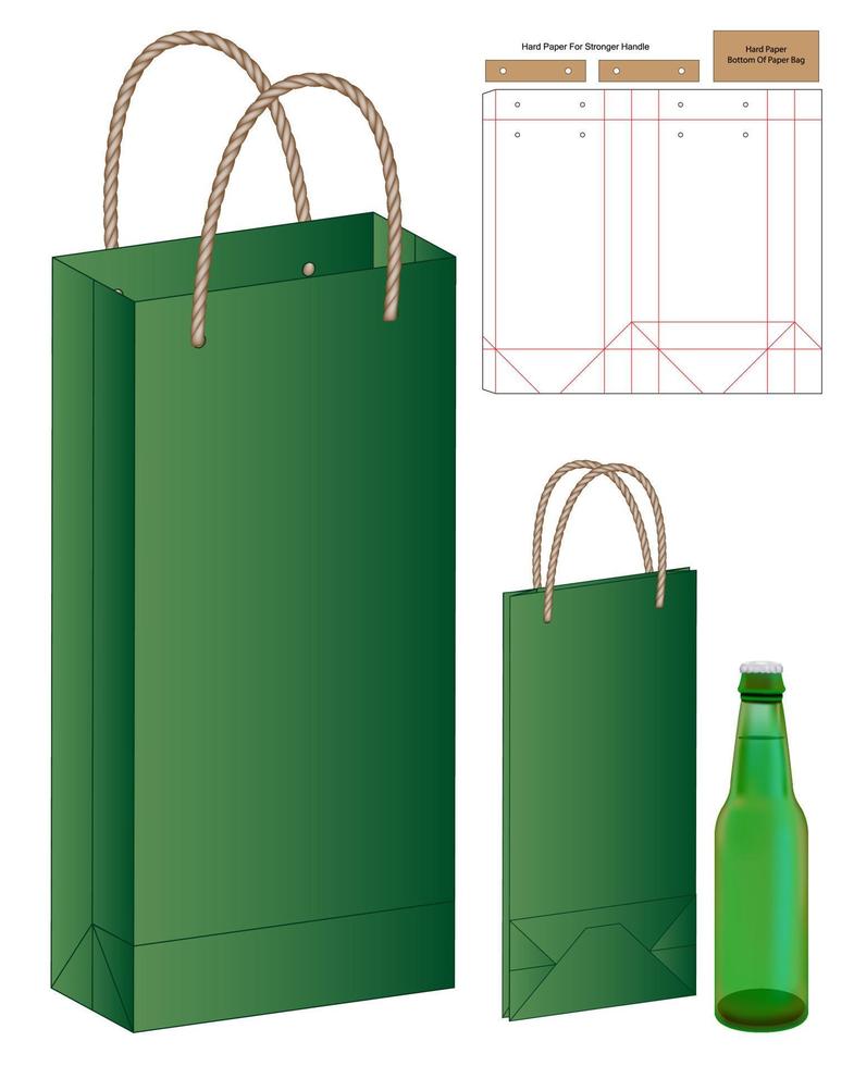 Box packaging die cut template design. 3d mock-up vector