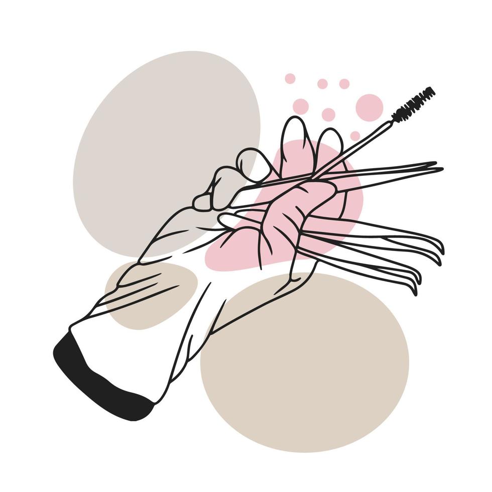 Beauty masters accessories, nails, work process vector