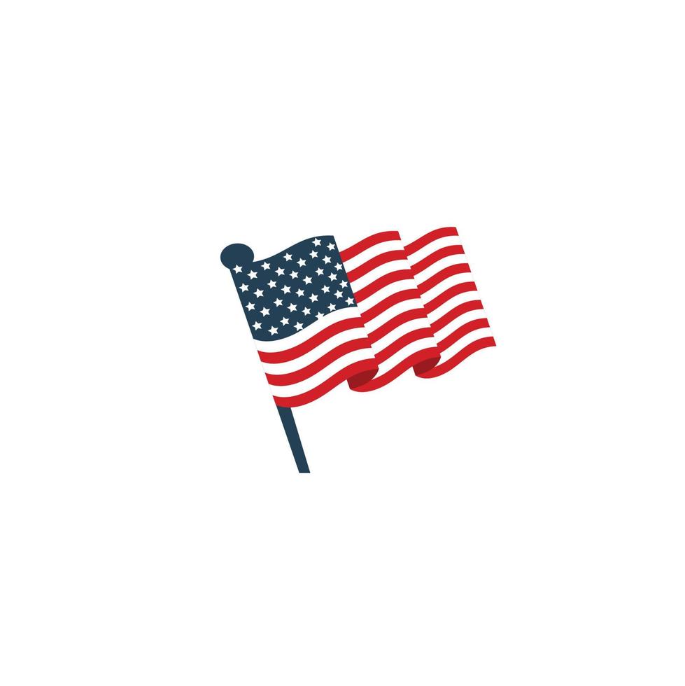 Isolated round shape American flag vector logo.