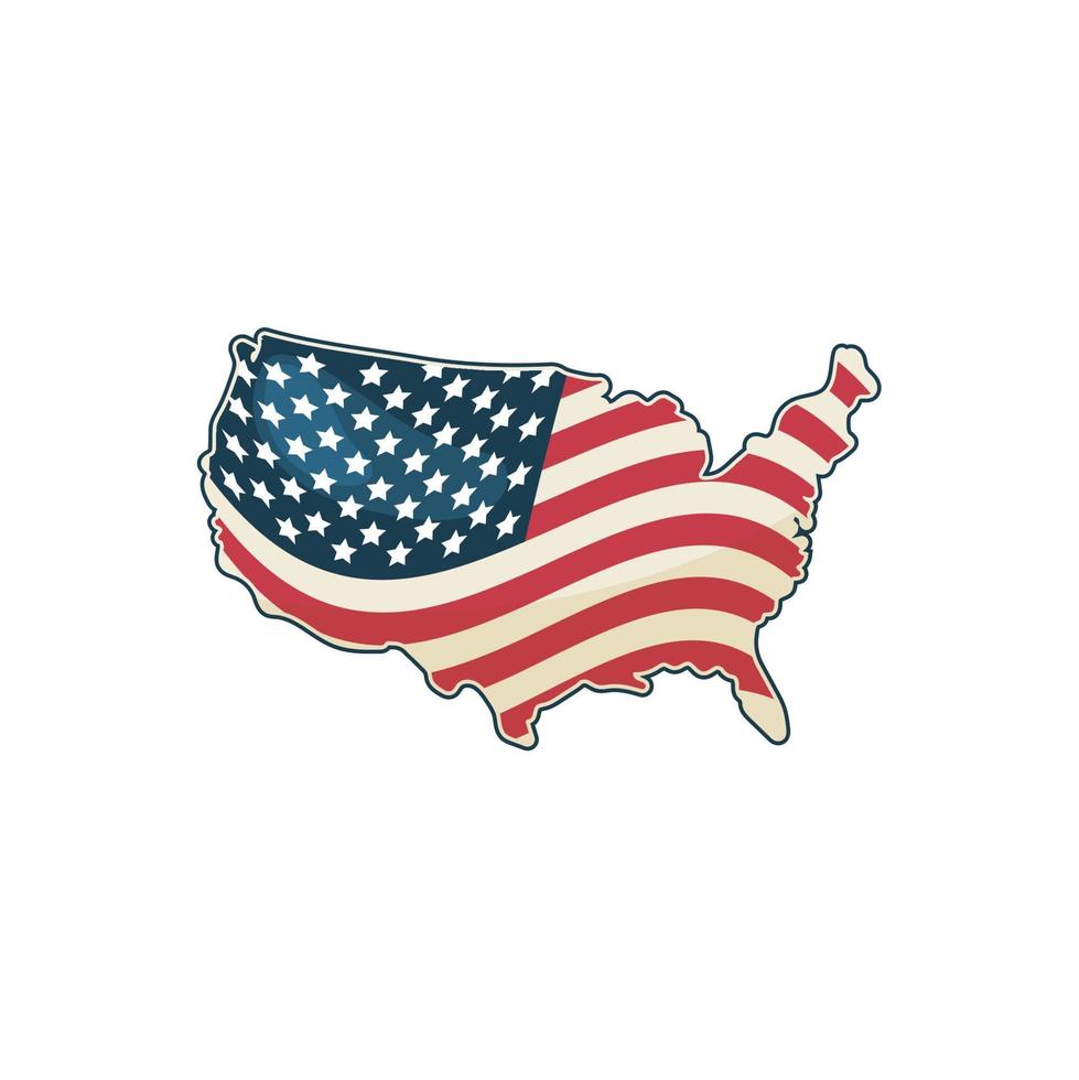 Isolated round shape American flag vector logo.