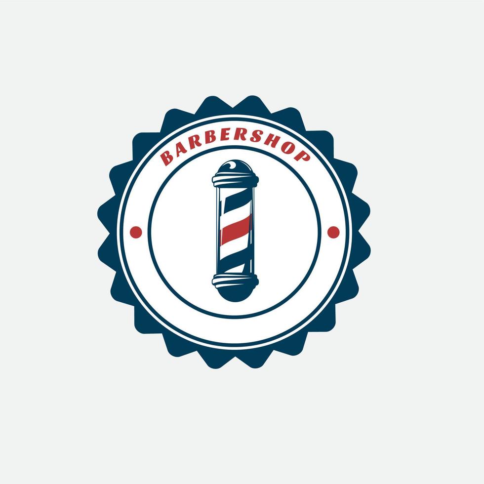 Classic Barber shop Pole isolated on a white background. Monochrome and color vector