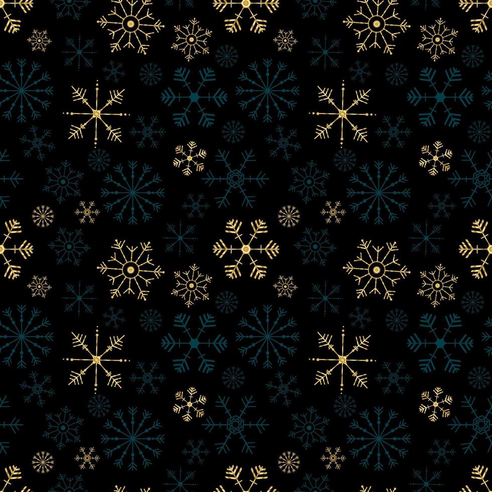 Seamless Pattern With Snowflakes. Christmas Print, Flat Vector Illustration.