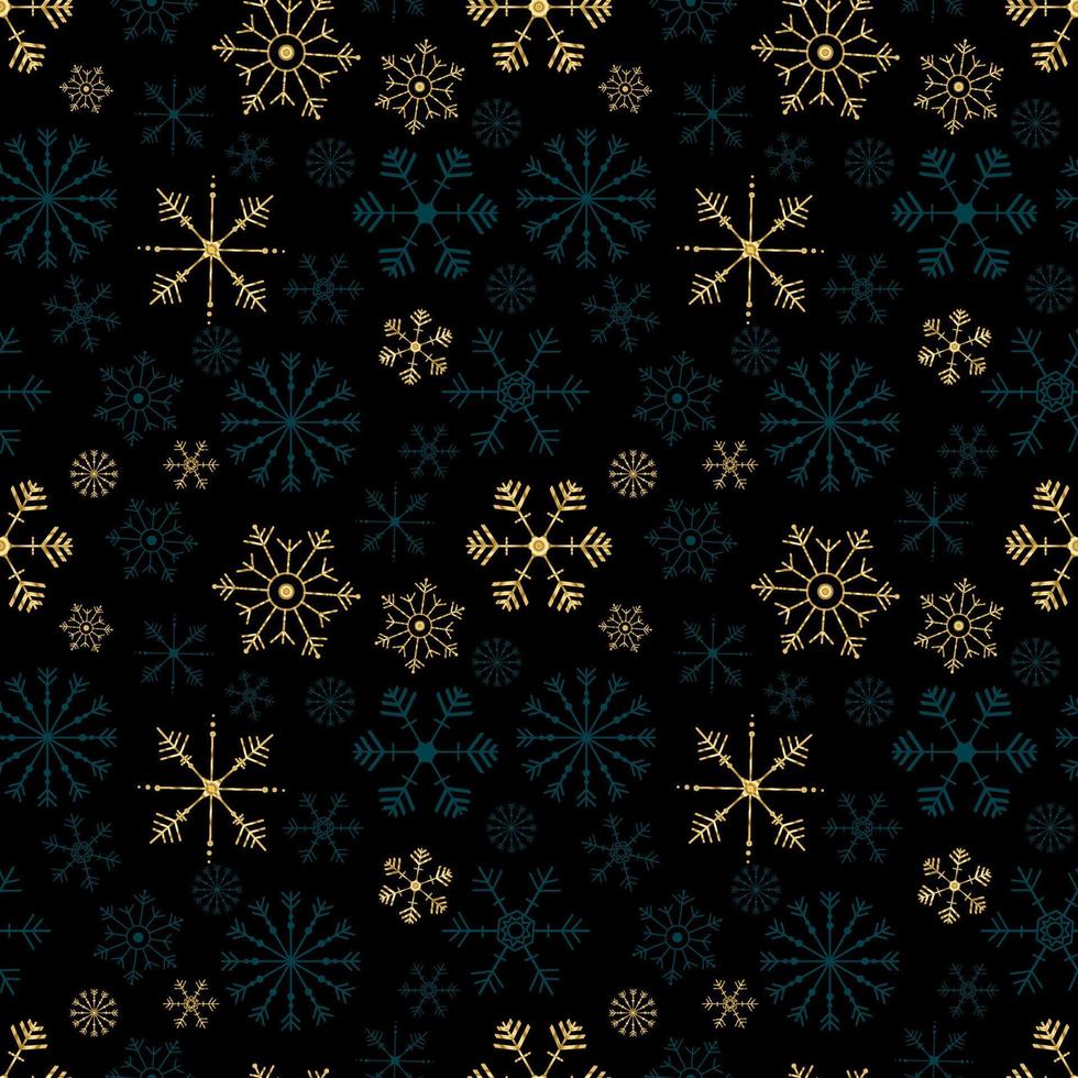 Seamless Pattern With Snowflakes. Christmas Print, Flat Vector Illustration.