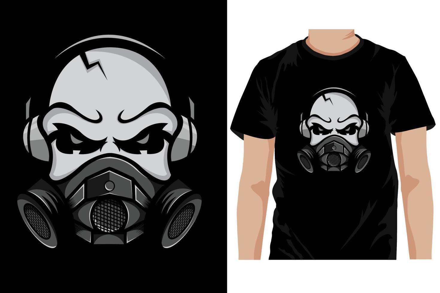 Gas Mask skull e-sport and sport mascot logo design in modern illustration concept for team badge, emblem and t-shirt printing. vector