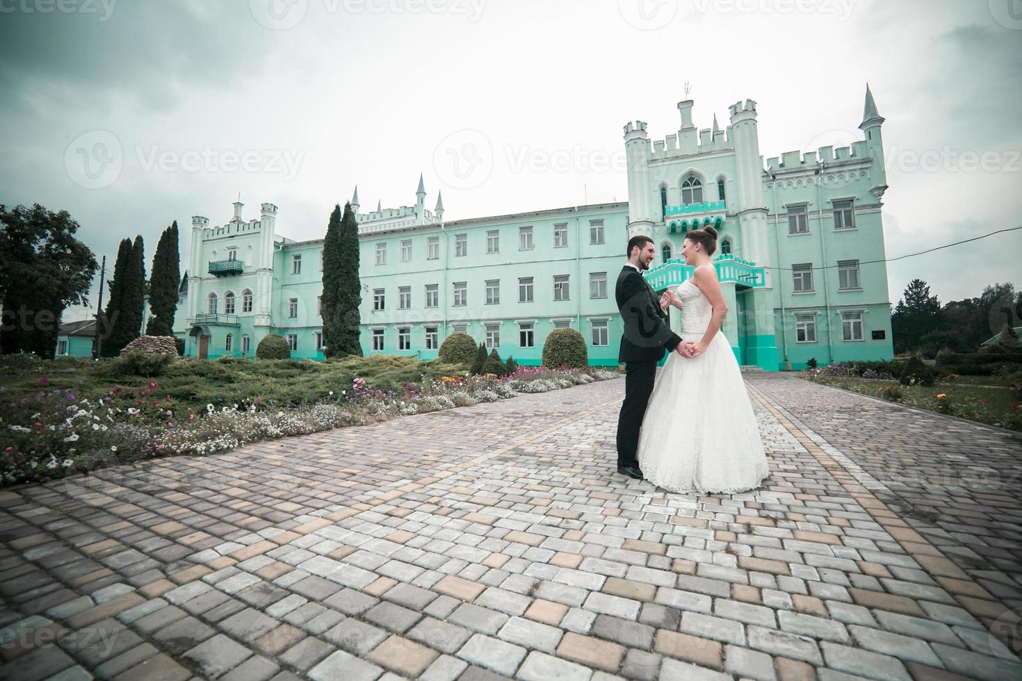 beautiful couple posing together photo